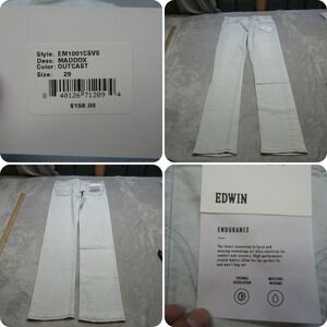 Edwin Jeans Men 29X32 Light Wash Denim Thermal Flex Wicking Maddox Slim $158 NEW